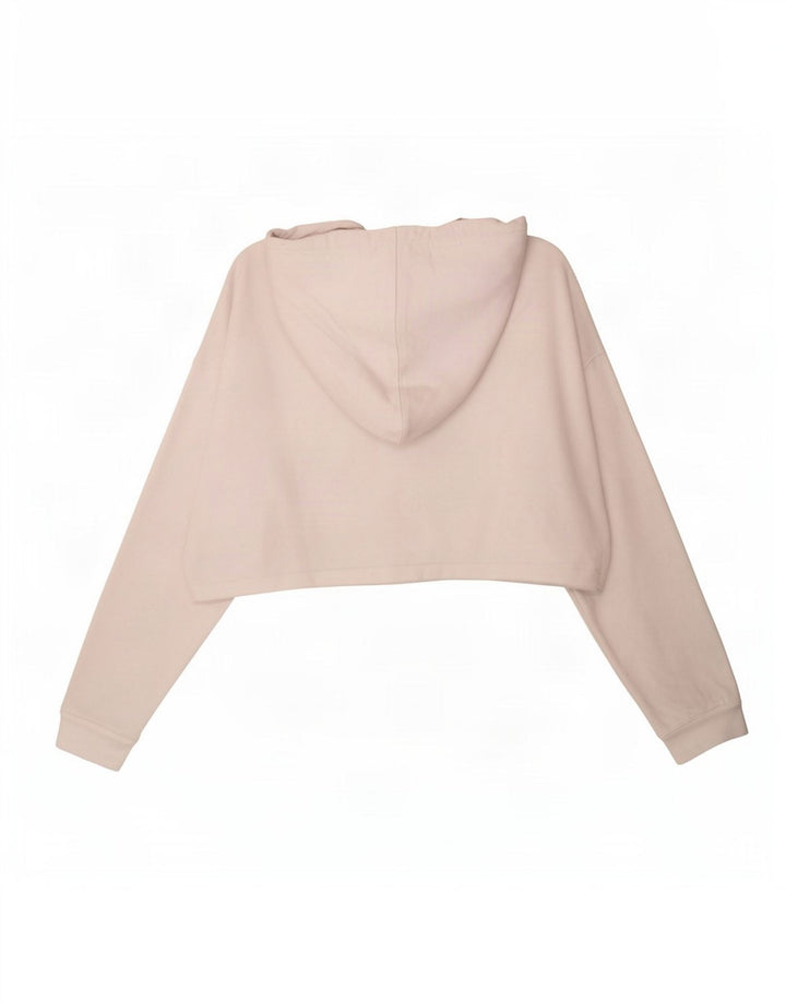 Adidas Womens Crop Oversized Hoodie Jumper UK 8 Pequeno Branco