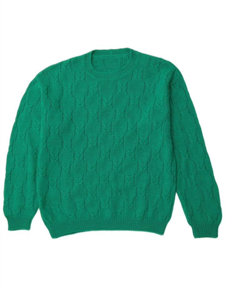 Suéter masculino VINTAGE com gola redonda XL verde