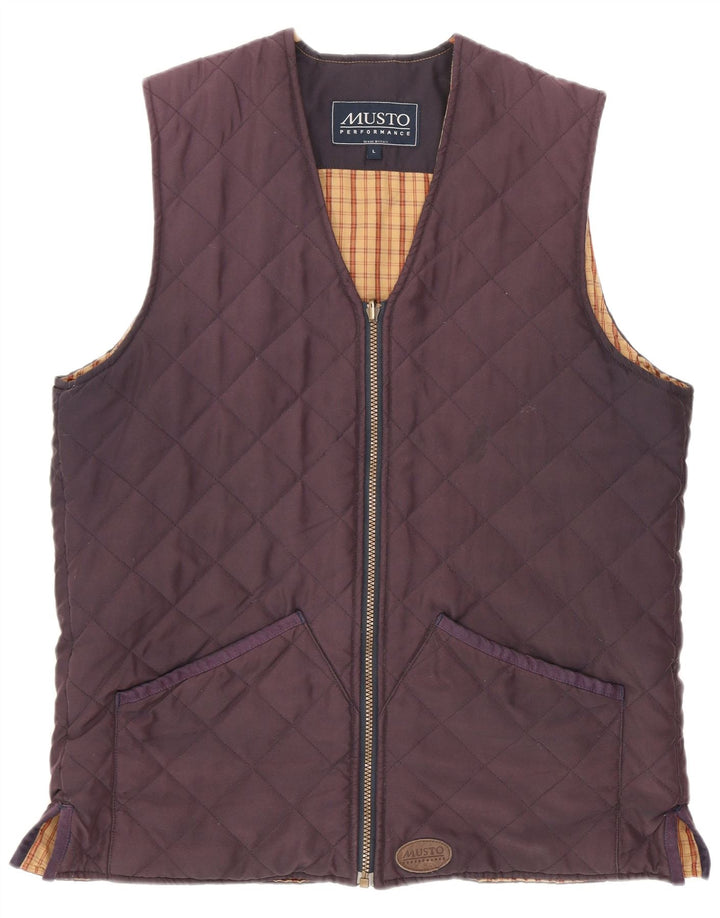 Colete acolchoado feminino Musto UK 16 grande poliéster roxo