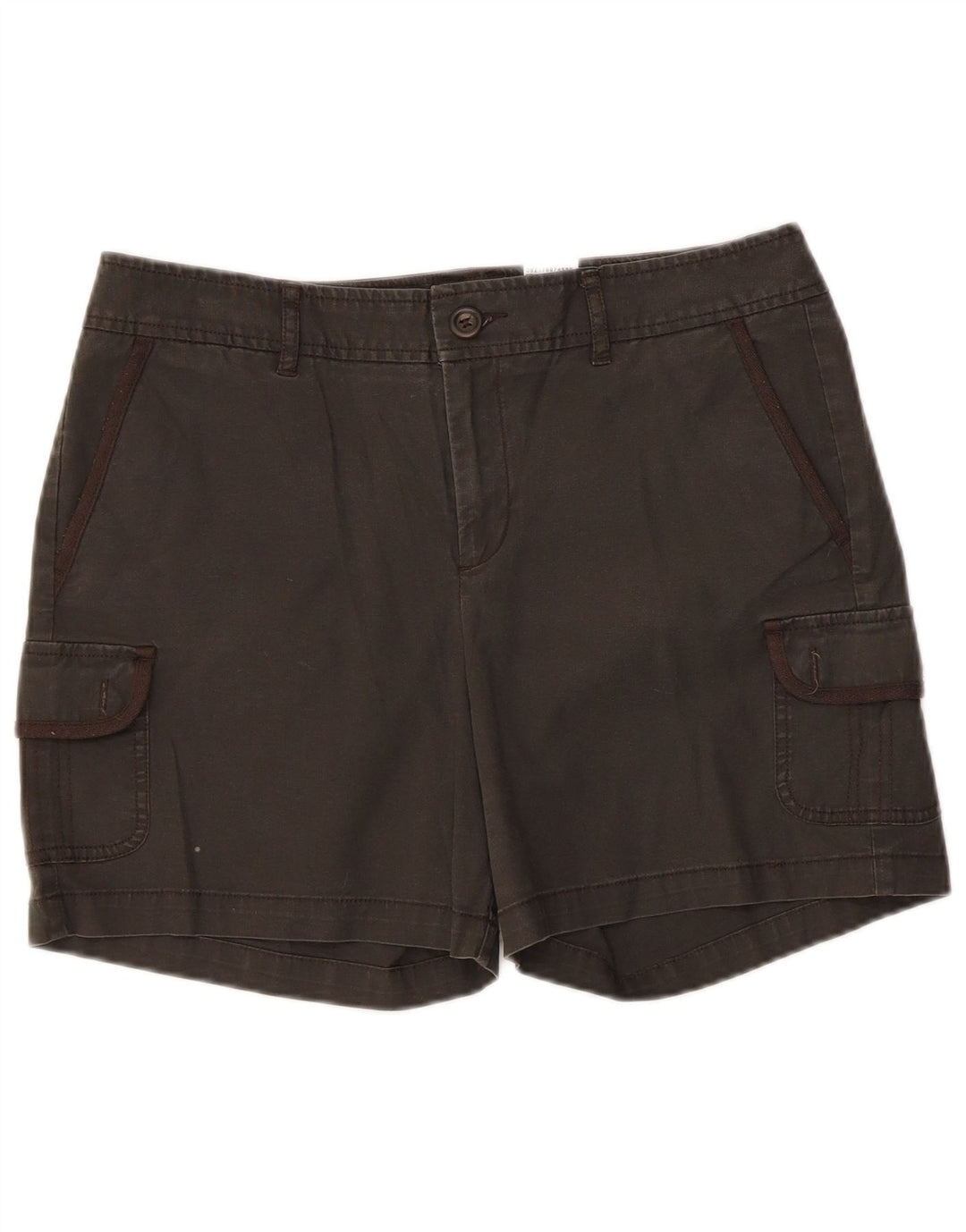 Shorts cargo feminino Dockers US 8 médio W32 algodão cinza