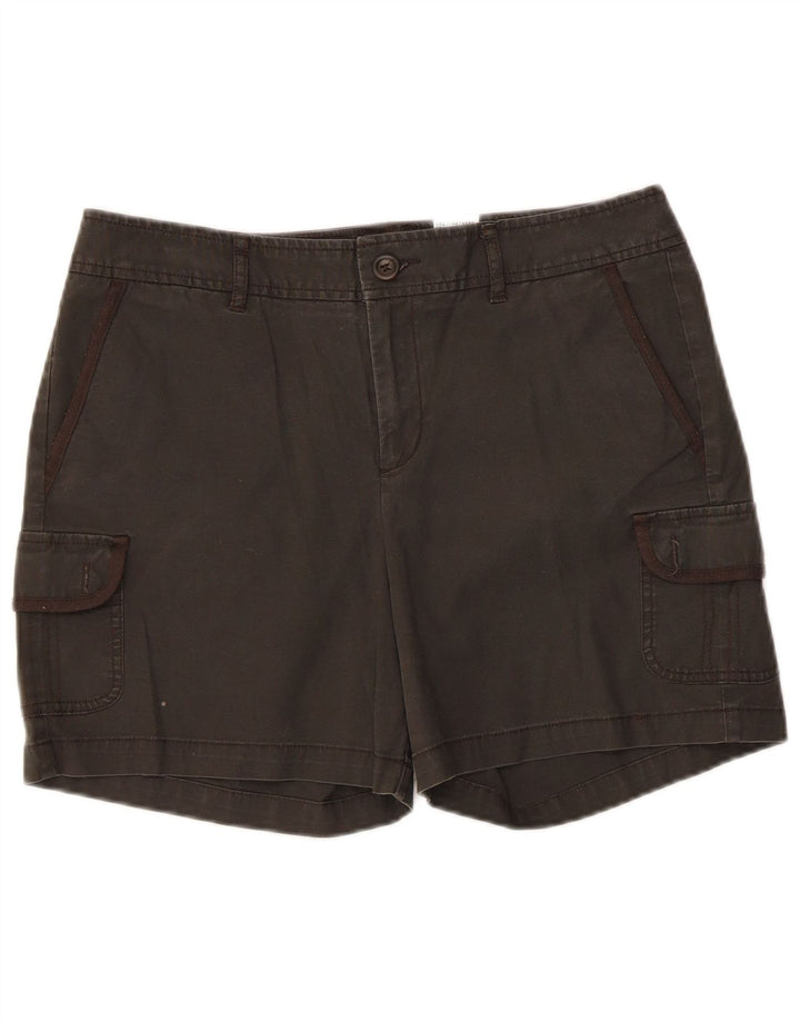 Shorts cargo feminino Dockers US 8 médio W32 algodão cinza