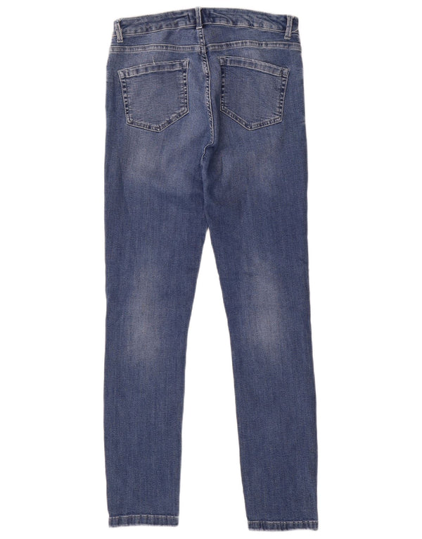 MINT VELVET Calça jeans feminina slim UK 12 médio W28 L29 algodão azul
