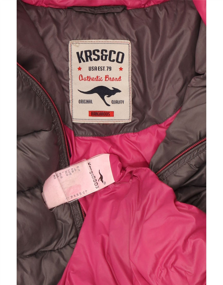 Jaqueta acolchoada com capuz feminina Kangaroos UK 18 XL cinza poliamida