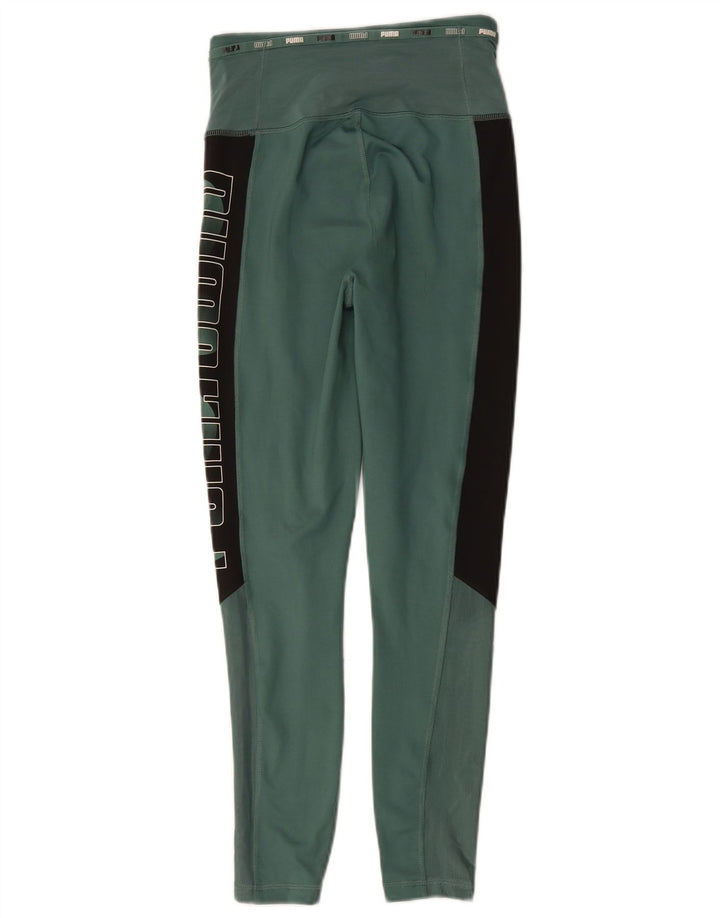 Leggings Puma Feminino UK 6 XS Verde Colorblock Poliéster