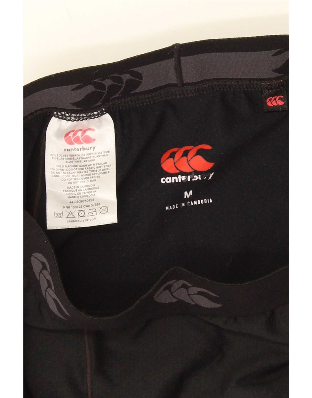 Canterbury Mens Graphic Leggings Médio Poliéster Preto
