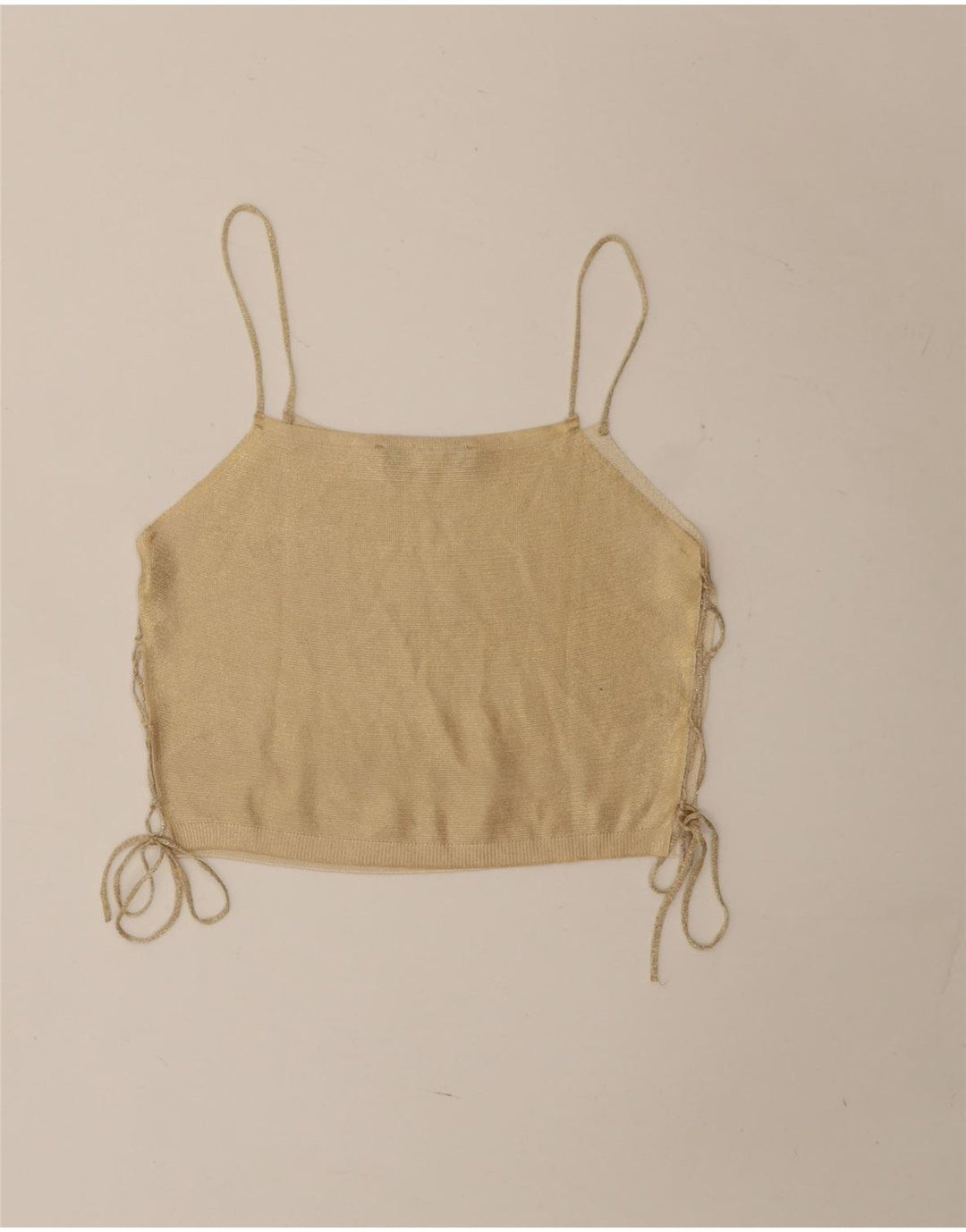 Zara Womens Crop Cami Top Reino Unido 12 Médio Bege