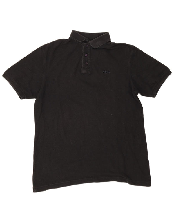 Camisa polo masculina Fila grande algodão preto