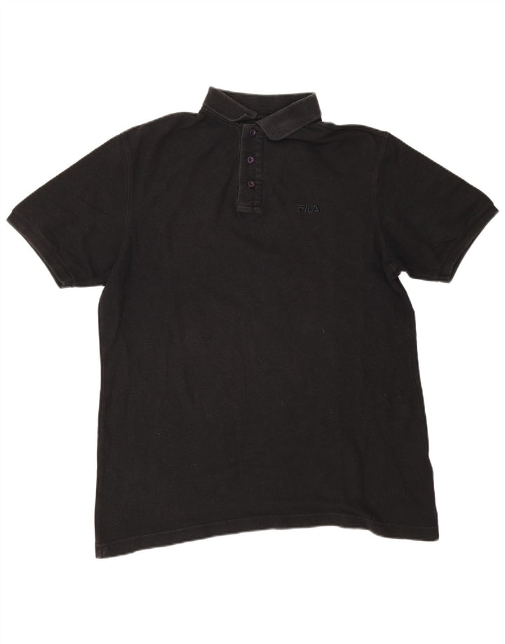 Camisa polo masculina Fila grande algodão preto