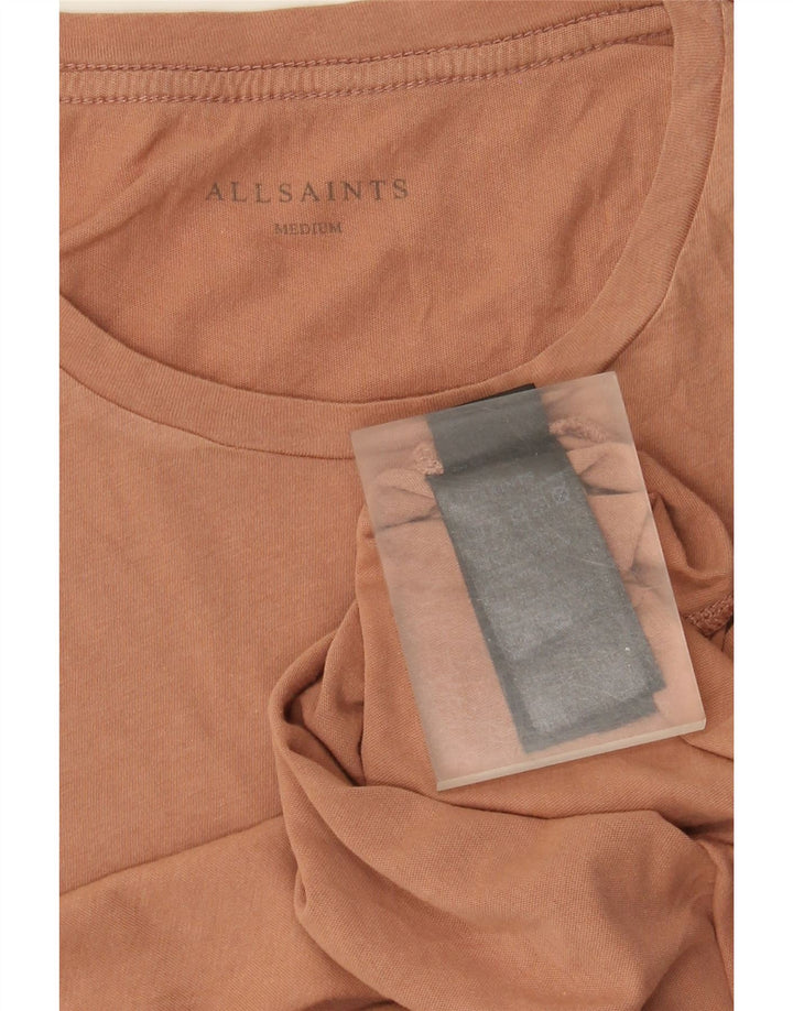 Camiseta masculina All Saints Top de algodão marrom médio