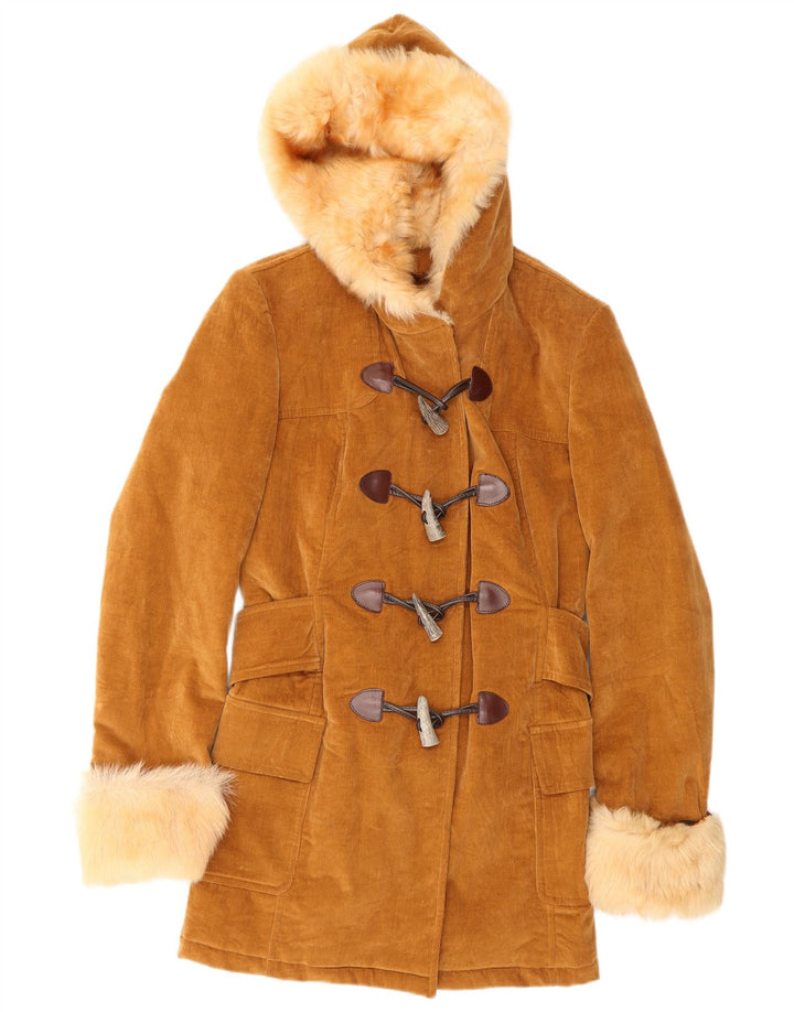 Dolce & Gabbana Casaco feminino de veludo com capuz IT 42 marrom médio