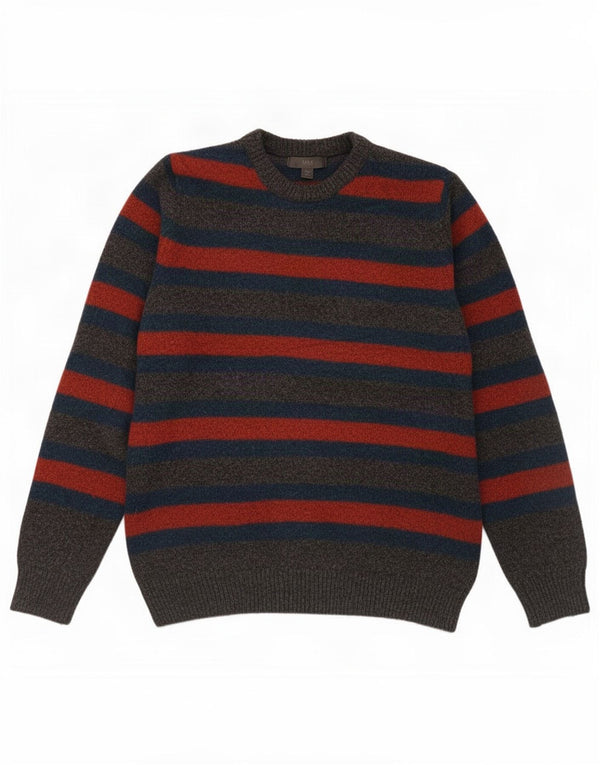 Suéter feminino Marks & Spencer com gola redonda e listrado cinza grande UK 16