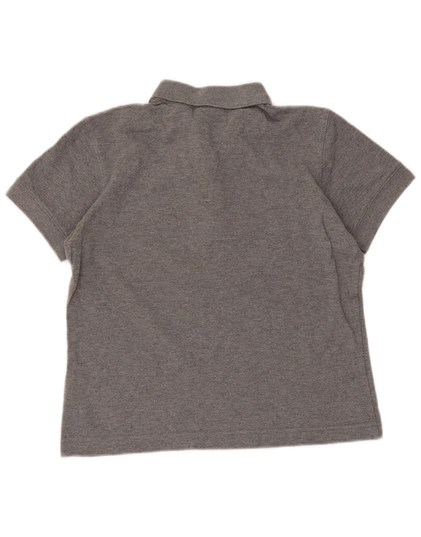 Polo feminino Fila Crop UK 10 pequeno algodão manchado cinza