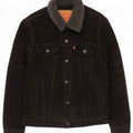 Jaqueta jeans masculina Levi's Sherpa UK 36 pequena algodão preto