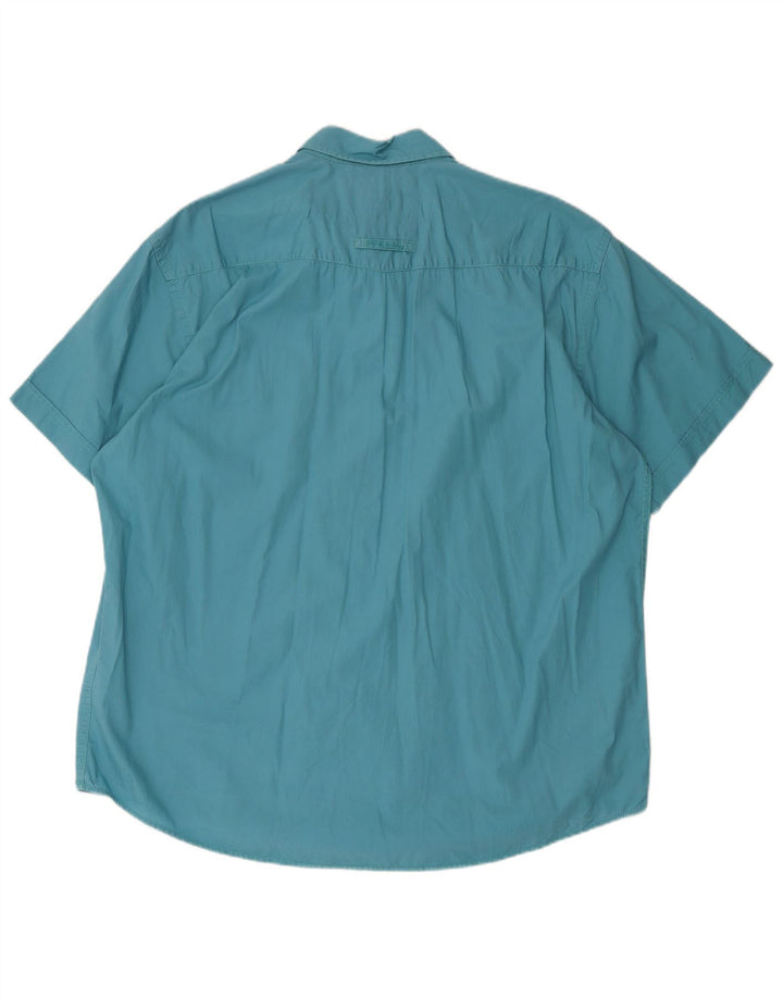 Camisa masculina de manga curta CAMEL ACTIVE XL azul algodão