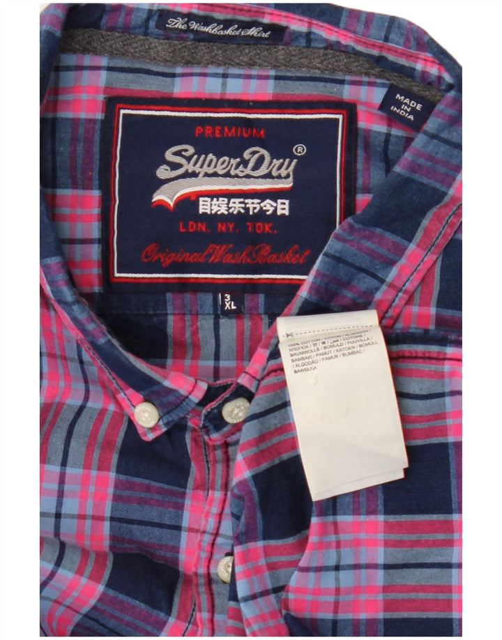 Camisa masculina SUPERDRY 3XL algodão xadrez multicolorido