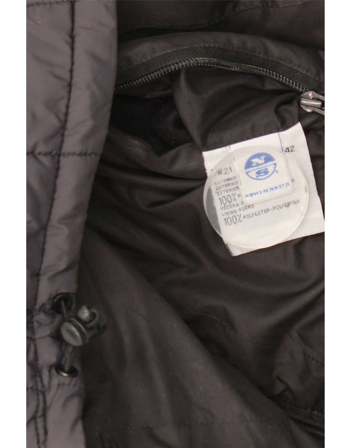 Jaqueta masculina acolchoada reversível com capuz North Sails UK 36 pequena preta