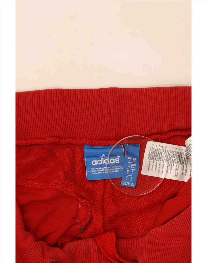 ADIDAS Mens Treino Calças Joggers Pequeno Algodão Vermelho