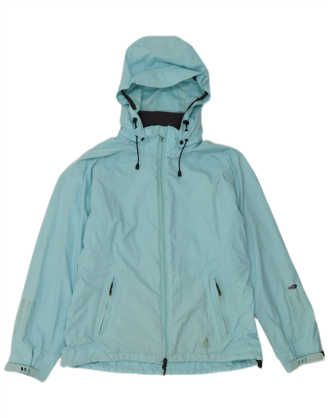 Adidas Womens Clima Proof Hooded Rain Jacket UK 16 Grande Azul Poliéster