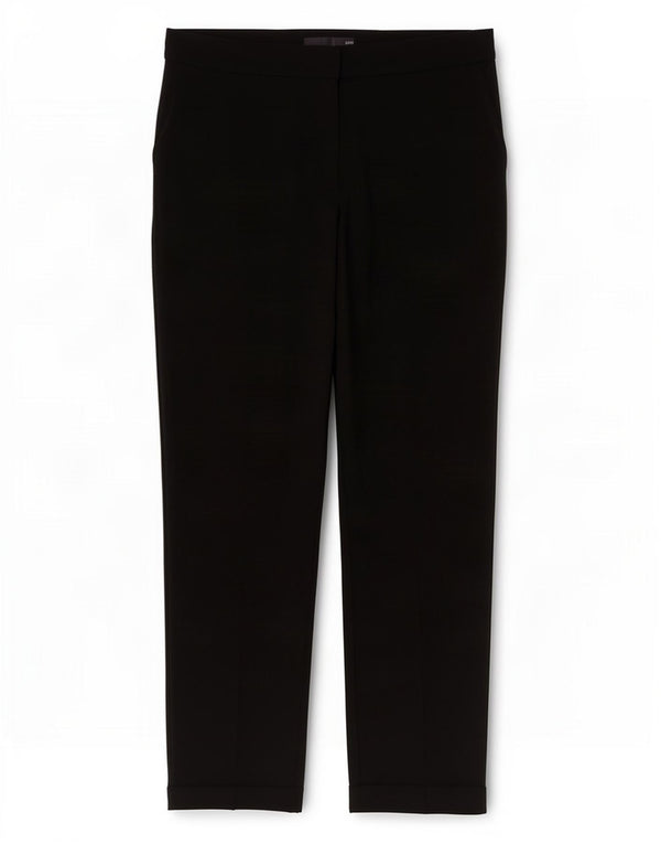 Calça chino reta feminina Marks & Spencer Reino Unido 12 médio W30 L27 preta