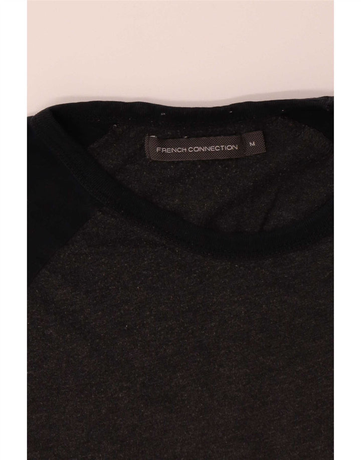 Camiseta masculina French Connection Top cinza médio algodão colorblock