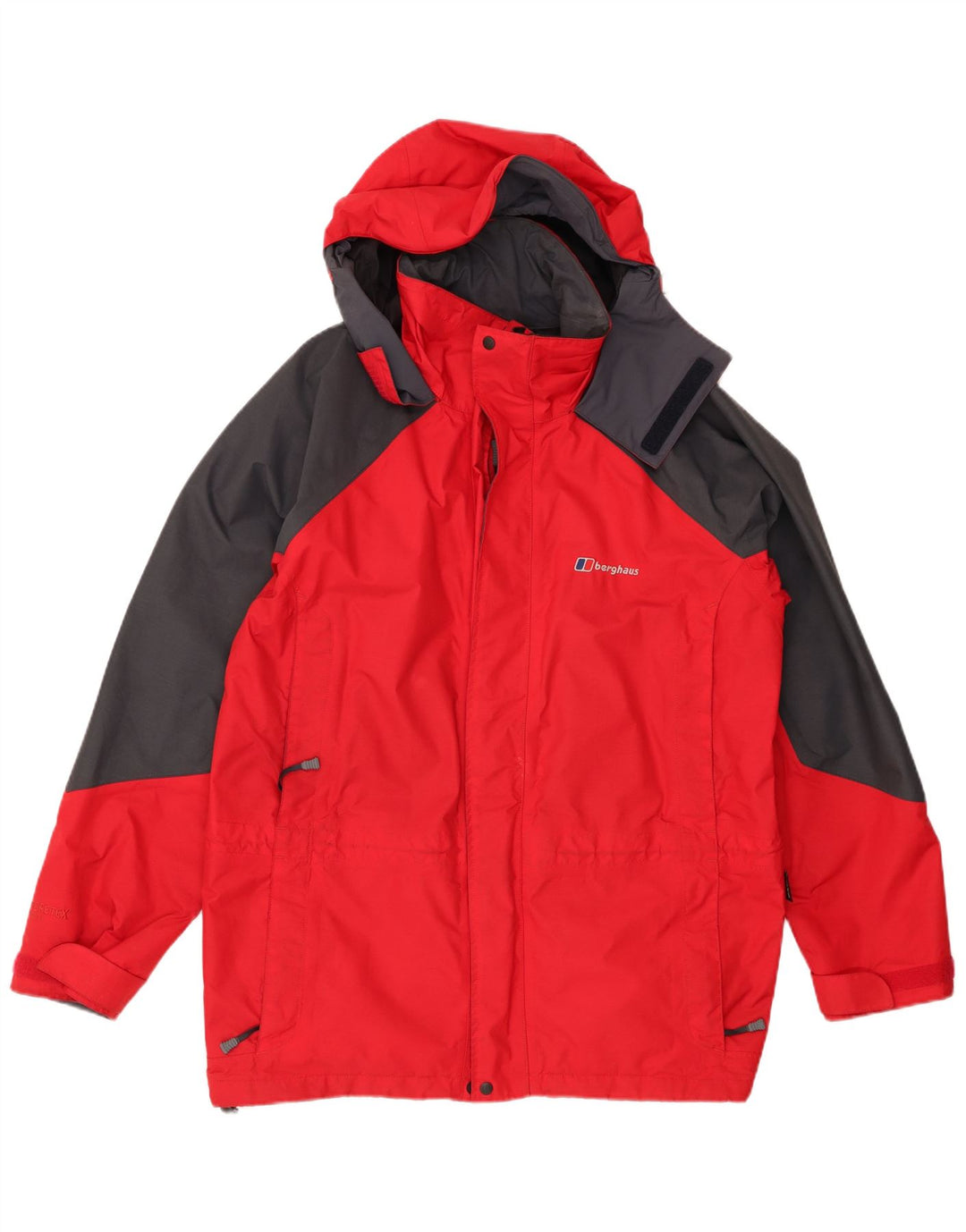 Jaqueta de chuva masculina Berghaus com capuz UK 38 Medium Red Colourblock Nylon