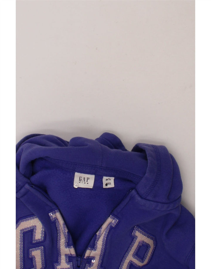 GAP Girls Graphic Zip Hoodie Sweater 6-7 Years Purple Cotton Vintage Gap and Second-Hand Gap from Messina Hembry 