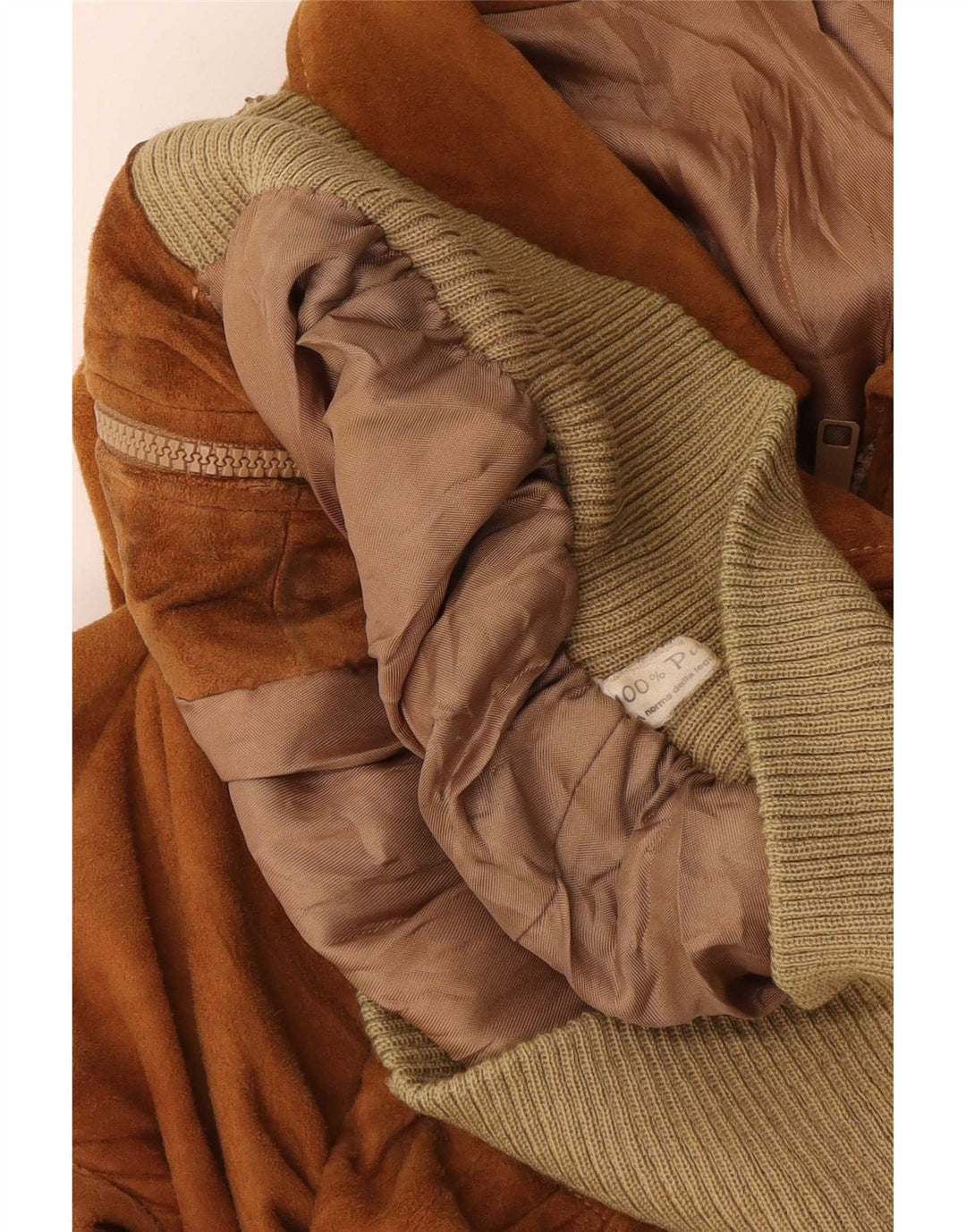 Jaqueta bomber masculina vintage de camurça Reino Unido 40 grande couro marrom