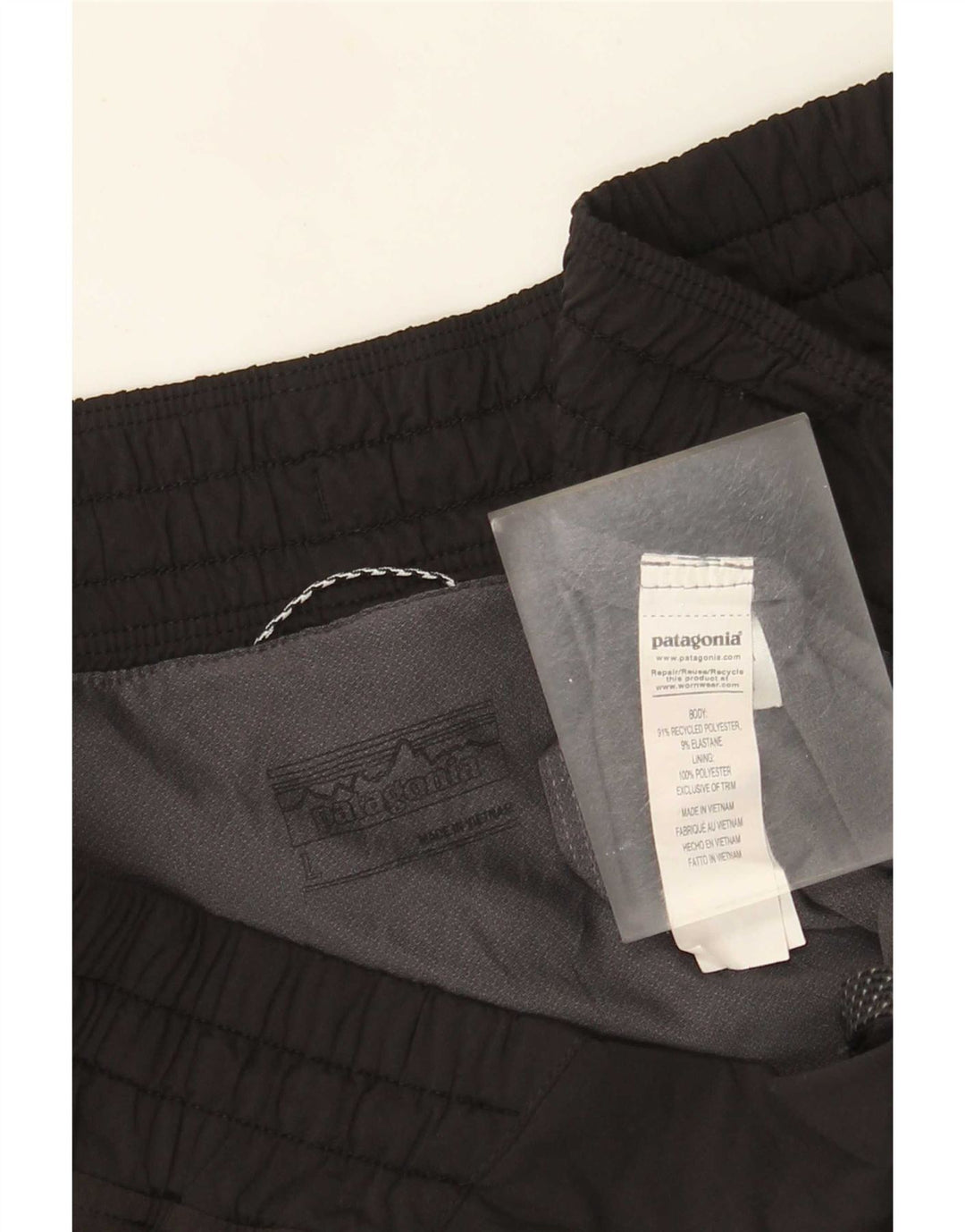 Shorts esportivos femininos Patagonia UK 16 grande poliéster preto