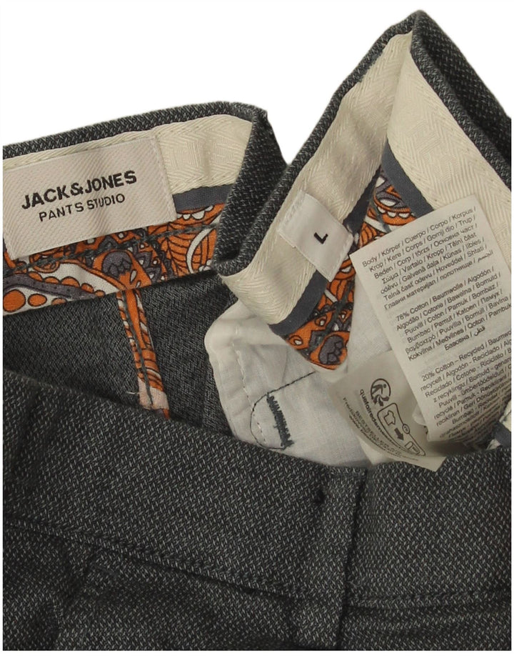 Shorts Chino Masculino Jack & Jones Grande W34 Algodão Manchado Cinza