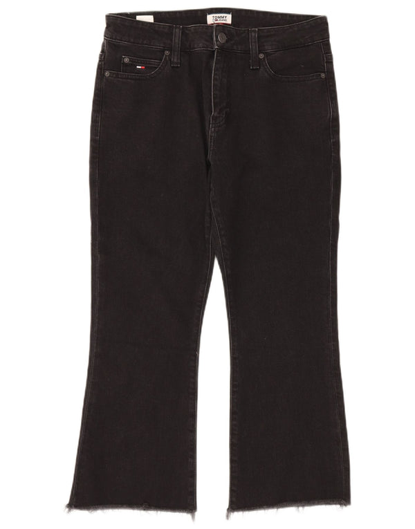 Jeans feminino Tommy Hilfiger flare cropped W31 L24 algodão preto