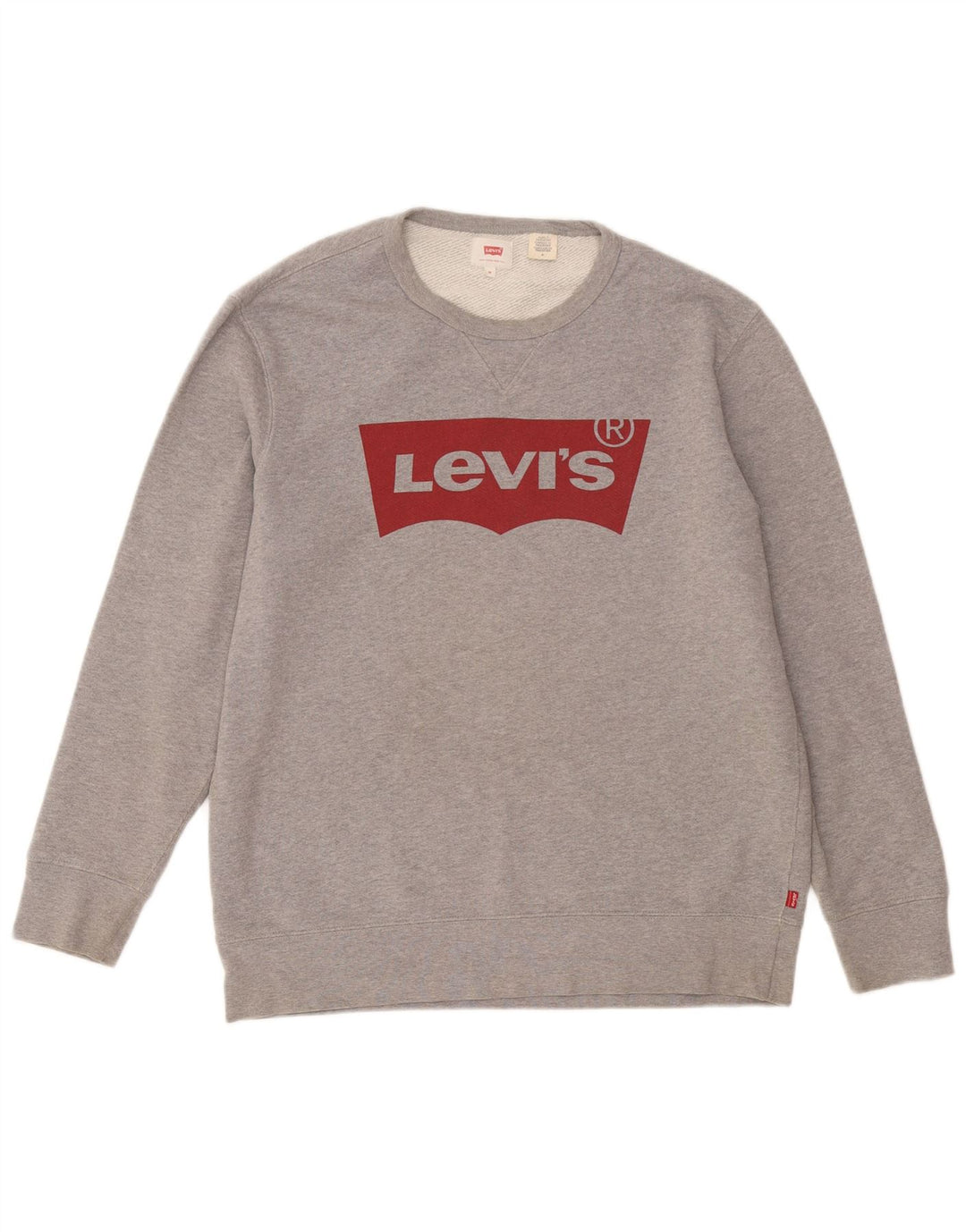 Levi's moletom gráfico masculino jumper médio cinza algodão