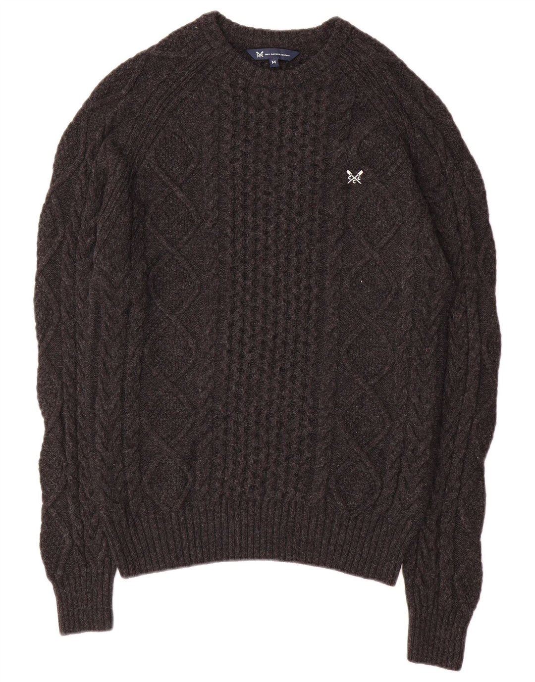 Suéter masculino com gola canoa Crew Clothing Viscose cinza médio