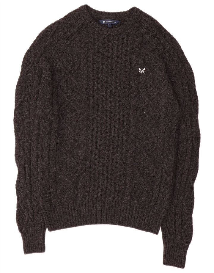 Suéter masculino com gola canoa Crew Clothing Viscose cinza médio