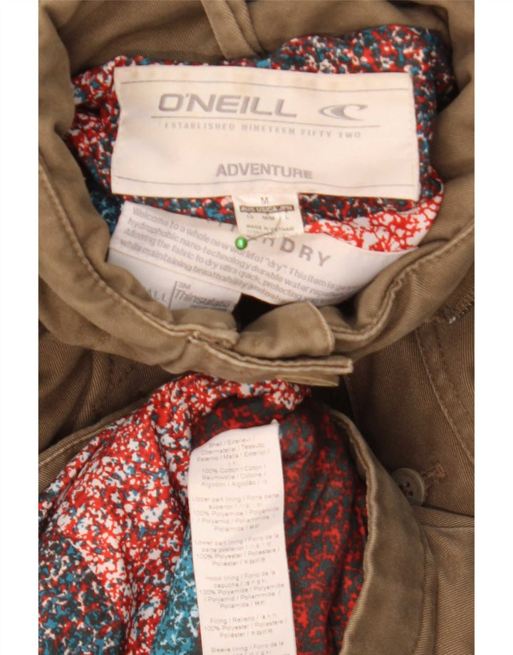 Jaqueta parka feminina com capuz O'Neill Reino Unido 14 algodão bege médio