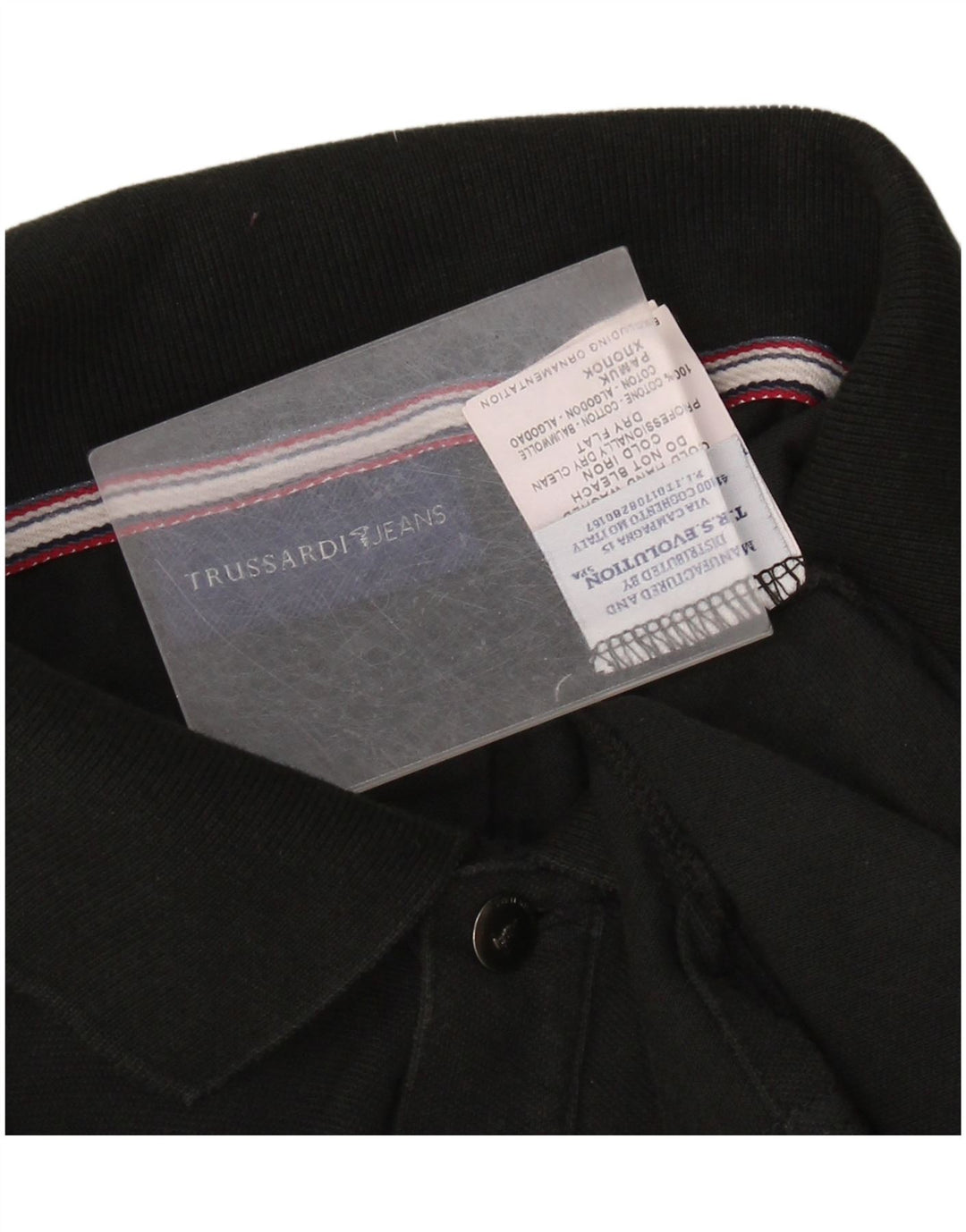 Camisa polo masculina TRUSSARDI JEANS 3XL algodão preto