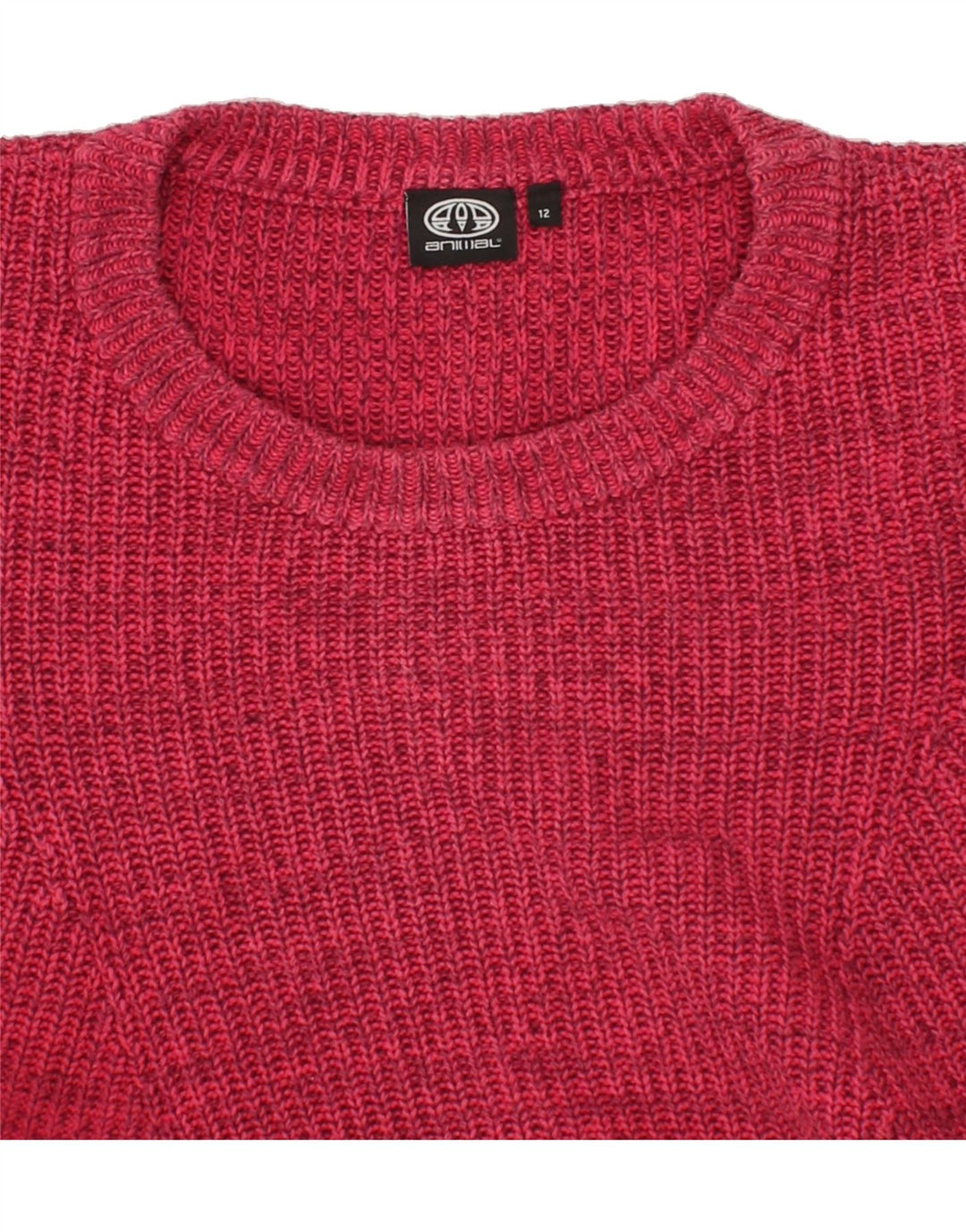 ANIMAL Womens Boat Neck Jumper Sweater UK 12 Medium Pink Cotton Vintage Animal and Second-Hand Animal from Messina Hembry 