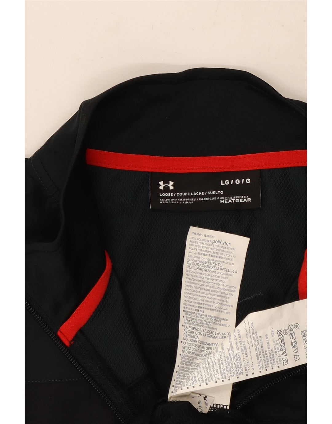 Under ARMOR Jaqueta masculina de agasalho Heat Gear grande bloco colorido preto