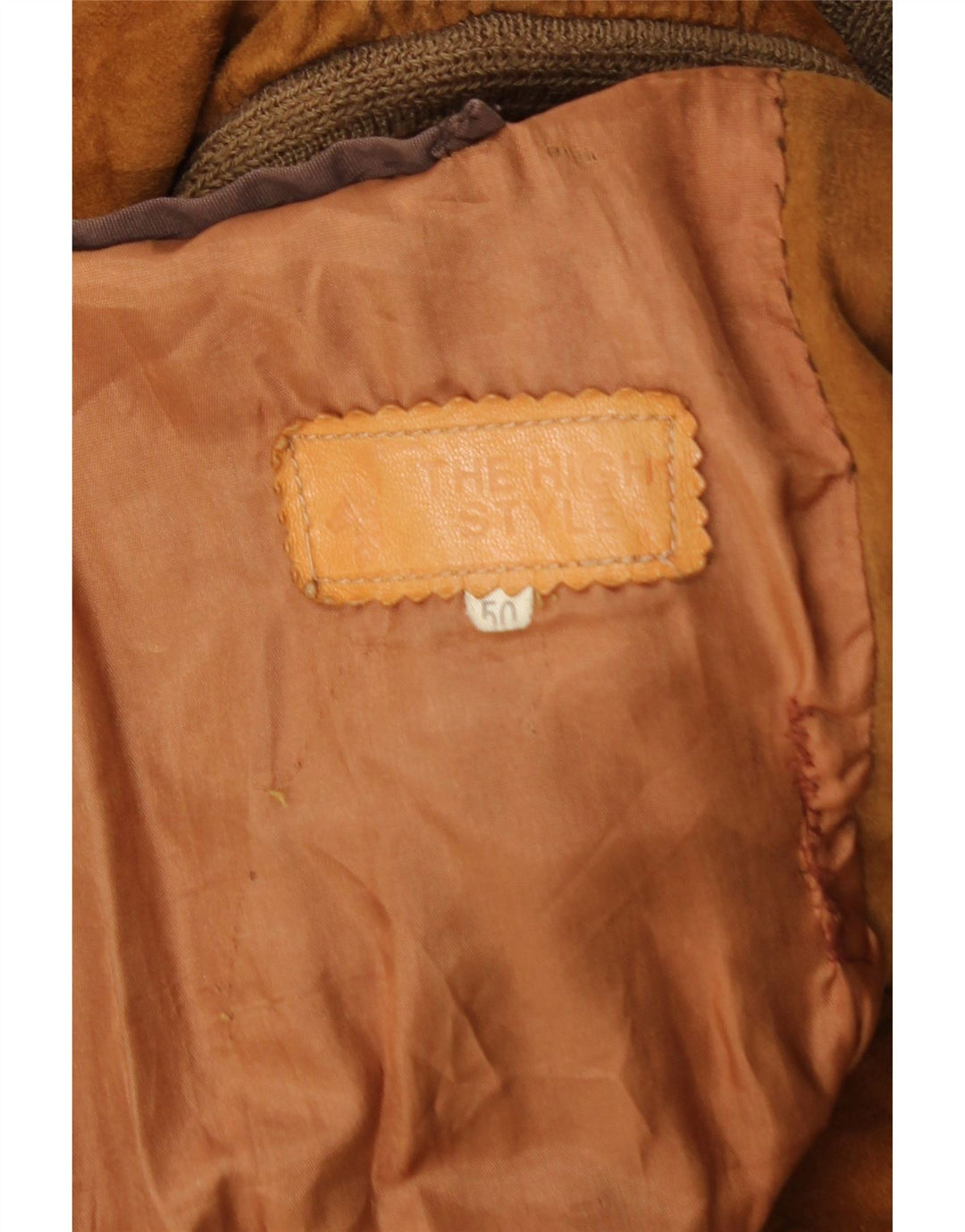 Jaqueta bomber masculina vintage de camurça IT 50 grande marrom