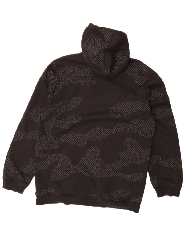 ADIDAS Mens Graphic Hoodie Jumper Grande Algodão Camuflado Preto