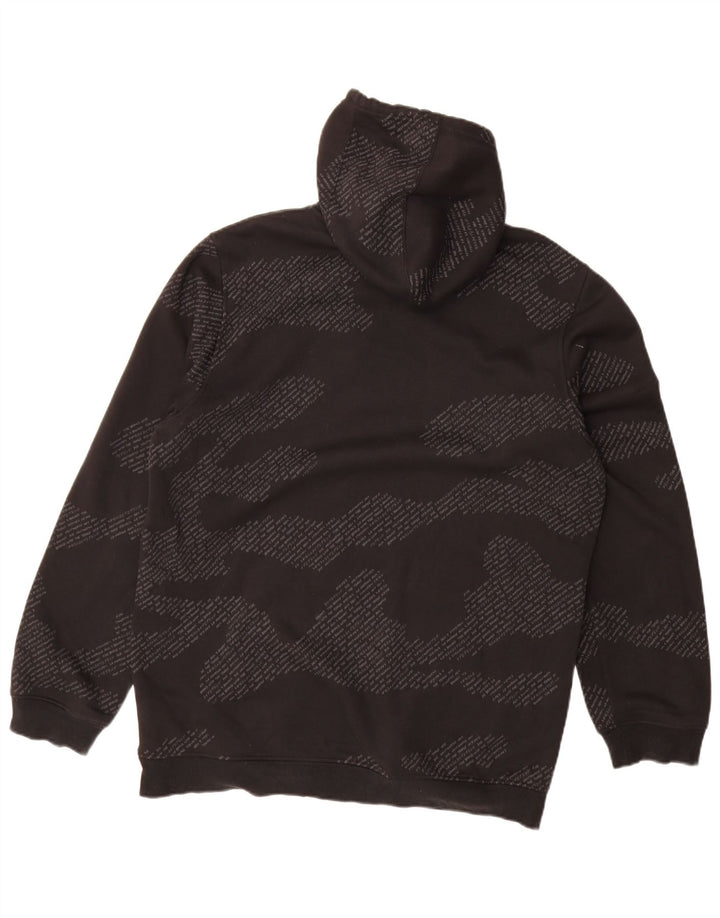 ADIDAS Mens Graphic Hoodie Jumper Grande Algodão Camuflado Preto
