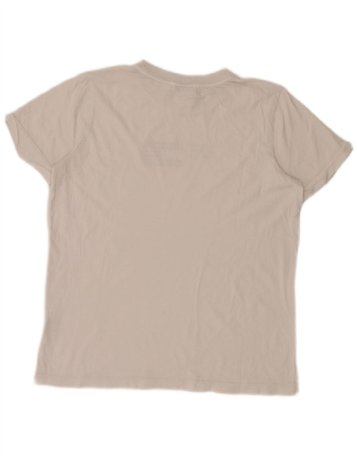Tommy Hilfiger Camiseta feminina gráfica Top UK 14 Médio Branco