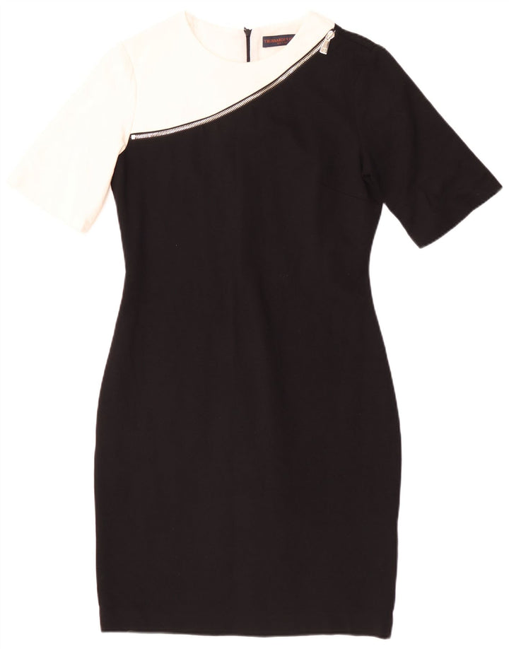 Vestido bainha feminino Trussardi IT 42 médio preto colorblock viscose