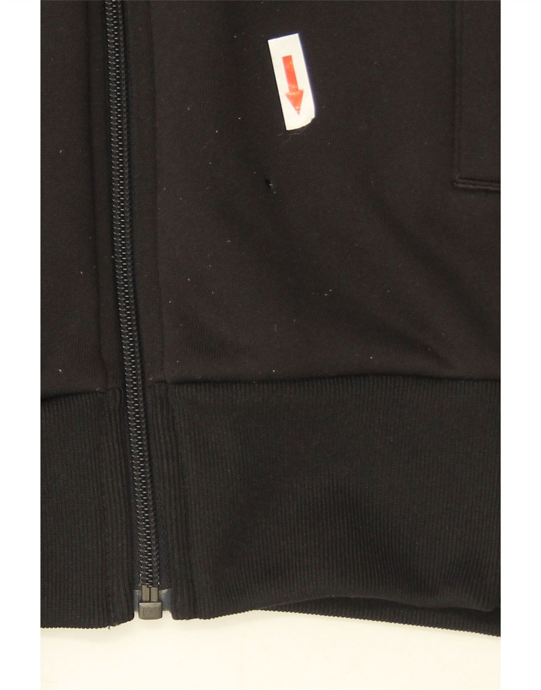 Suéter feminino Adidas com capuz e zíper gráfico UK 8 pequeno poliéster preto