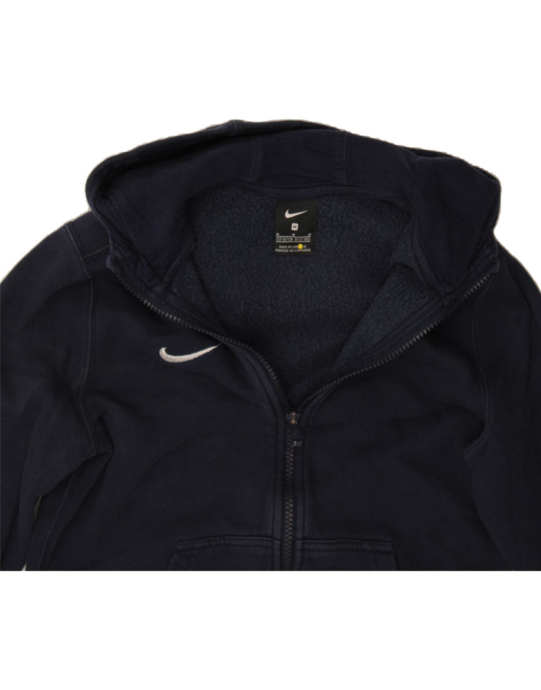 NIKE Boys Zip Hoodie Sweater 10-11 Years Medium Navy Blue Cotton Vintage Nike and Second-Hand Nike from Messina Hembry 