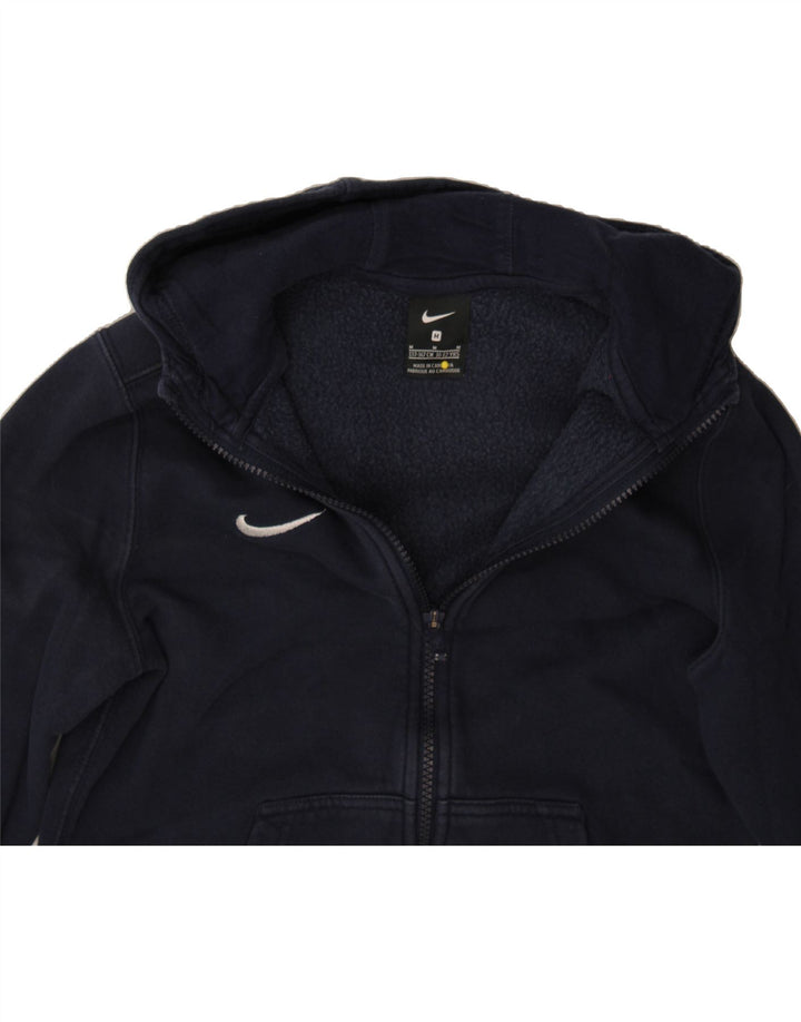 NIKE Boys Zip Hoodie Sweater 10-11 Years Medium Navy Blue Cotton Vintage Nike and Second-Hand Nike from Messina Hembry 