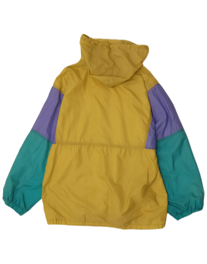 Jaqueta de chuva masculina com capuz Marcel Clair EU 46 pequeno bloco colorido multicolorido