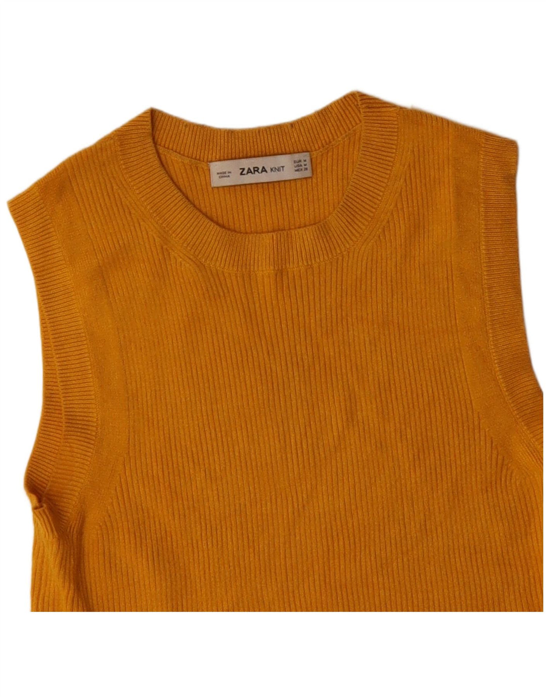 Regata feminina ZARA com colete curto Reino Unido 12 Viscose amarela média