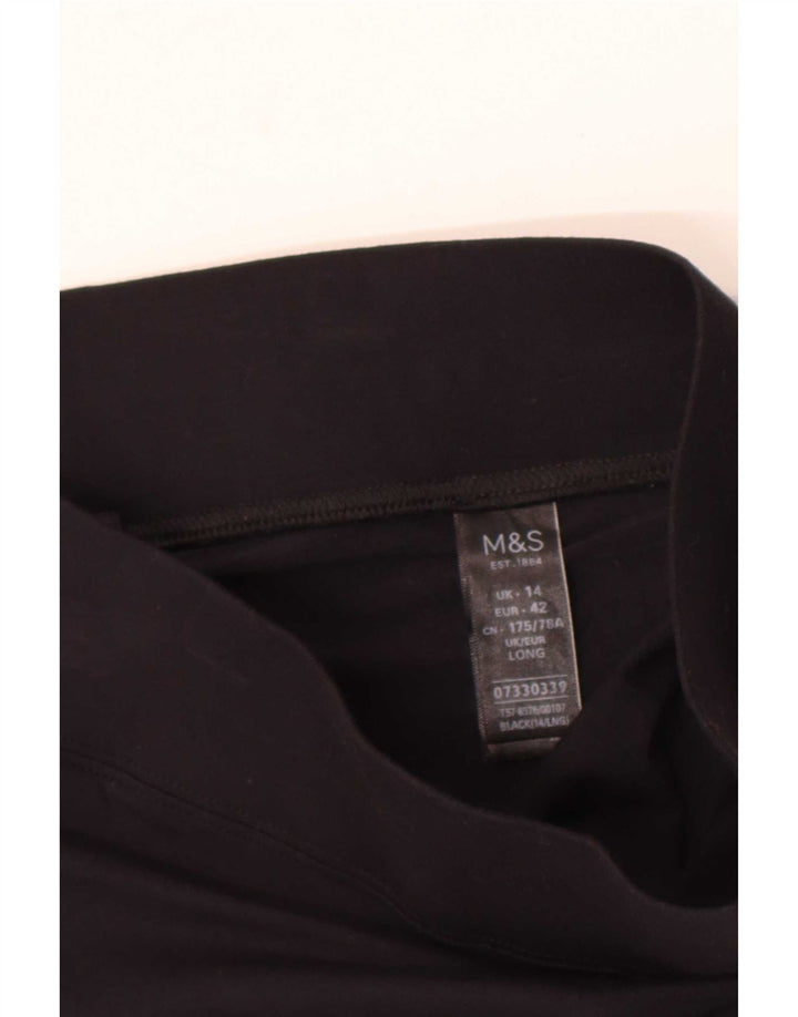 Leggings femininos Marks & Spencer UK 14 grandes viscose preta