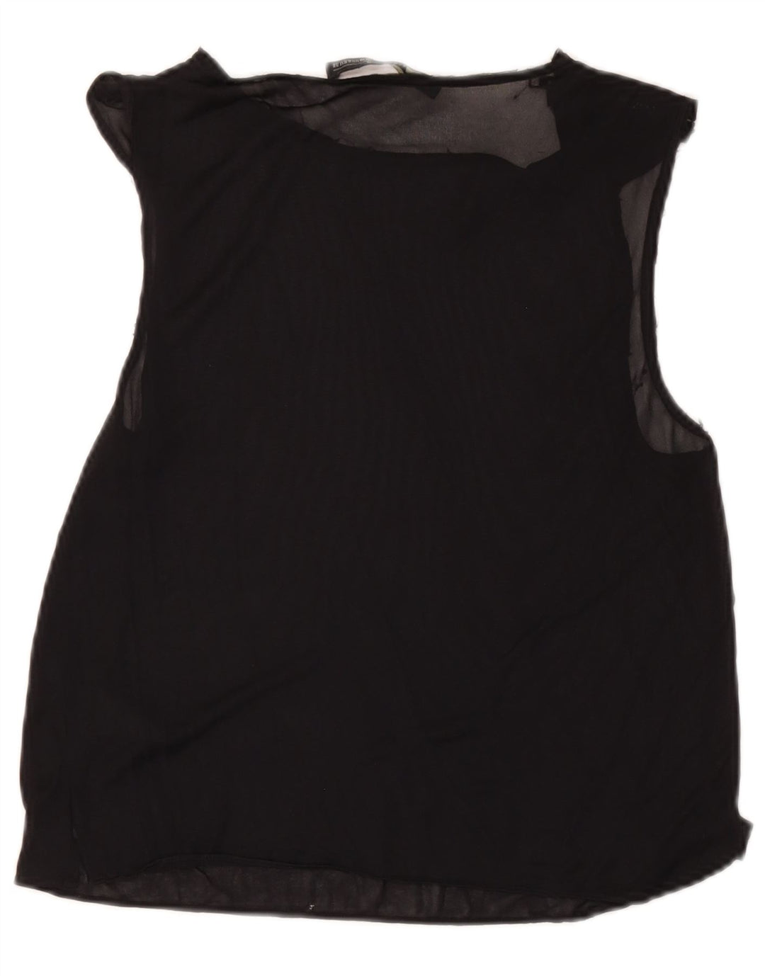 Blusa feminina sem mangas All Saints UK 10 pequena acetato preto