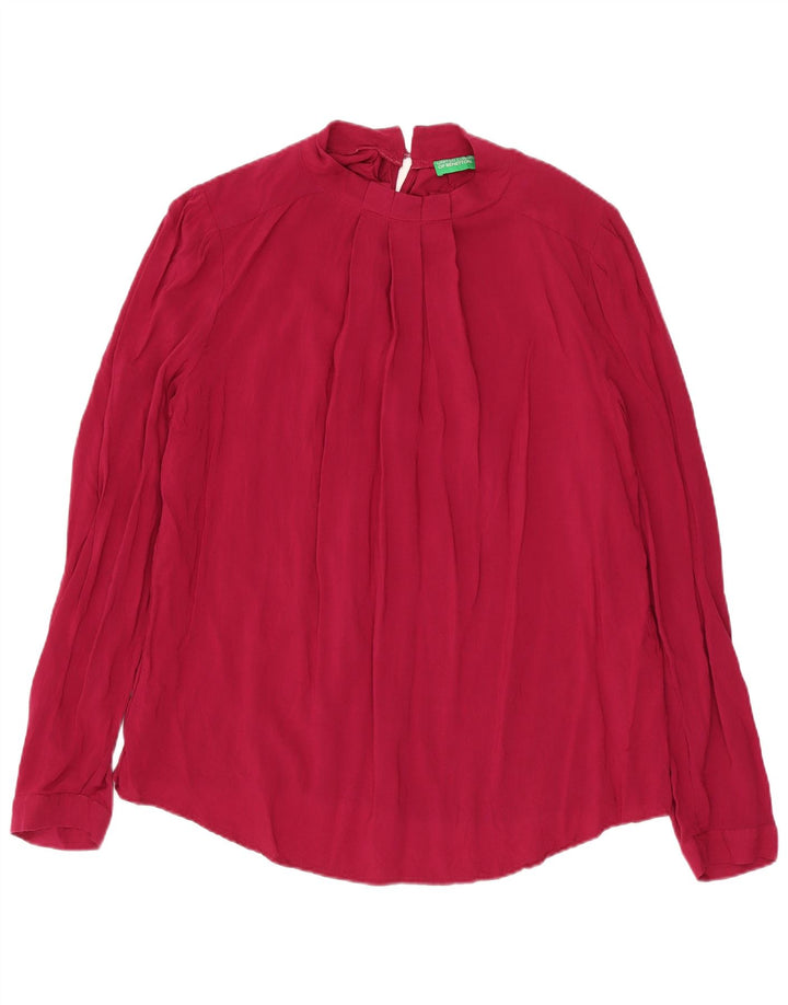 Blusa feminina de manga comprida BENETTON UK 18 XL Borgonha